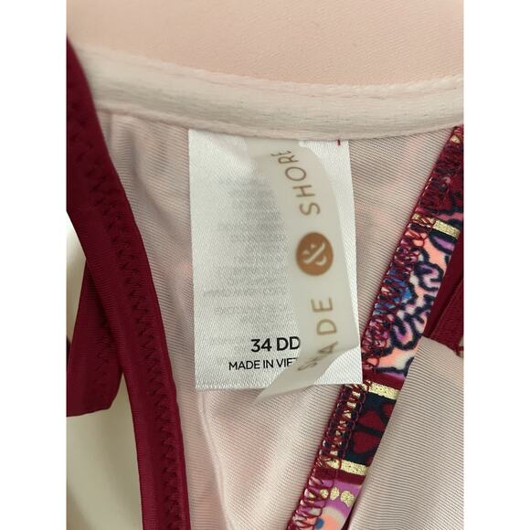 Shade & Shore Swim Bikini Top Cut Out Color Block Swimwear - Picture 8 of 9